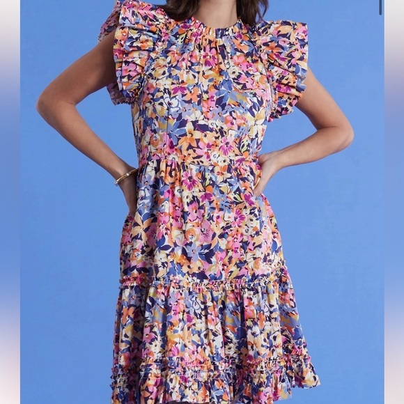 Tyler Böe Women’s Ursula 100% Cotton Floral Mini Dress Flutter Sleeve NWT $298 - Picture 15 of 15